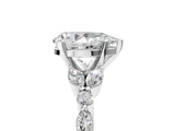 White gold Pear Cut Diamond Solitaire Ring with Side Stones and Four-Prong Setting_62