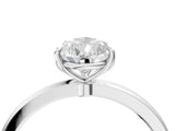 White gold Pear Cut Diamond Solitaire Ring with Thin Band and Prong Setting_16