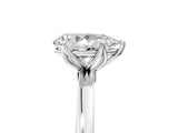 White gold Pear Cut Diamond Solitaire Ring with Thin Band and Prong Setting_17