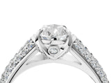 White gold Pear Cut Diamond Solitaire Ring with Three-Row Pavé Band and Four-Prong Setting_49