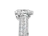 White gold Pear Cut Diamond Solitaire Ring with Three-Row Pavé Band and Four-Prong Setting_50