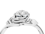 White gold Pear Cut Diamond Solitaire Ring with Twist Band and Four-Prong Setting_101