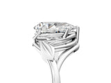 White gold Pear Cut Diamond Solitaire Ring with Twist Band and Four-Prong Setting_102