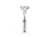 White gold Pear Cut Diamond Solitaire Twist Band Prong Setting Ring_57