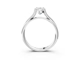 White gold Pear Cut Diamond Solitaire Twist Band Prong Setting Ring_58
