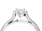 White gold Pear Cut Diamond Solitaire Twist Band Prong Setting Ring_59
