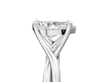 White gold Pear Cut Diamond Solitaire Twist Band Prong Setting Ring_60