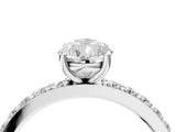 White gold Pear Cut Diamond Solitaire with Pave Band and Four-Prong Setting 4