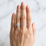 White gold Pear Cut Diamond Split Shank Engagement Ring with Pavé Band_68