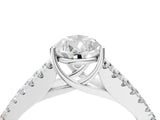 White gold Pear Cut Diamond Split Shank Pavé Engagement Ring with Four-Prong Setting_109