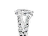 White gold Pear Cut Diamond Split Shank Pavé Engagement Ring with Four-Prong Setting_111