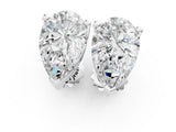 Platinum 3.05 Carat D VVS2 Pear Diamond Stud Earrings