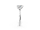White gold Pear Cut Diamond Three-Stone Ring with Pear Side Stones and Four-Prong Setting_97