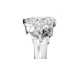 White gold Pear Cut Diamond Three-Stone Ring with Prong Setting and Classic Band_114