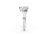 White gold Pear Cut Diamond Three-Stone Ring with Prong Setting and Classic Band_115