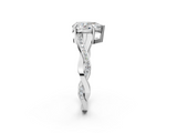 White gold Pear Cut Diamond Twisted Band Engagement Ring with Prong Setting_41