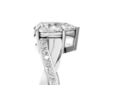 White gold Pear Cut Diamond Twisted Band Engagement Ring with Prong Setting_44