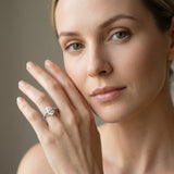 White gold Pear Cut Diamond Twisted Band Engagement Ring with Prong Setting_57