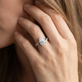 White gold Pear Cut Diamond Twisted Band Engagement Ring with Prong Setting_58