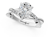 White gold Pear Cut Diamond Twisted Band with Pavé Setting and Four-Prong Setting_56