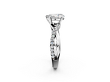 White gold Pear Cut Diamond Twisted Band with Pavé Setting and Four-Prong Setting_57
