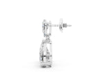 10K White Gold 2.56 Carat E-F VVS-VS Pear Diamond Two Stone Drop Earrings