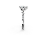 White gold Pear Cut Diamond Vine Band with Four-Prong Setting_64