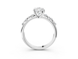 White gold Pear Cut Diamond Vine Band with Four-Prong Setting_65