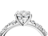White gold Pear Cut Diamond Vine Band with Four-Prong Setting_66
