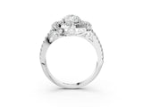 White gold Pear Cut Double Halo Diamond Engagement Ring with Pave Band and Four-Prong Setting_44