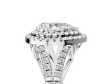 White gold Pear Cut Double Halo Split Shank Diamond Ring with Prong Setting_52