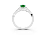 White gold Pear Cut Emerald Solitaire Celtic Knot Ring with Four-Prong Setting_15