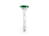 White gold Pear Cut Emerald Solitaire Engagement Ring with Cathedral Setting and Four-Prong Mount_26
