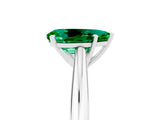 White gold Pear Cut Emerald Solitaire Engagement Ring with Cathedral Setting and Four-Prong Mount_35
