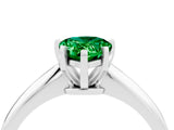 White gold Pear Cut Emerald Solitaire Engagement Ring with Classic Band and Four-Prong Setting_40