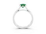 White gold Pear Cut Emerald Solitaire Twist Band Prong Setting Ring_39