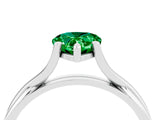 White gold Pear Cut Emerald Solitaire Twist Band Prong Setting Ring_40