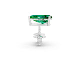 White gold Pear Cut Emerald Stud Earrings_20