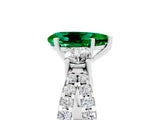 White gold Pear Cut Emerald Three-Stone Ring with Pavé Split Shank and Four-Prong Setting_17