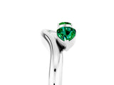 White gold Pear Cut Emerald Two-Stone Open Band Ring with Prong Setting_11