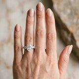 White gold Pear Cut Five-Stone Prong Set Diamond Ring with Classic Band_12