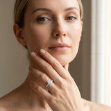 White gold Pear Cut Five-Stone Prong Set Diamond Ring with Classic Band_13