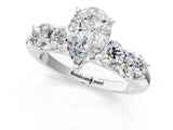 White gold Pear Cut Five-Stone Prong Set Diamond Ring with Classic Band_68