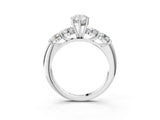 White gold Pear Cut Five-Stone Prong Set Diamond Ring with Classic Band_71