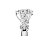 White gold Pear Cut Five-Stone Prong Set Diamond Ring with Classic Band_72