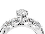 White gold Pear Cut Five-Stone Prong Set Diamond Ring with Classic Band_72