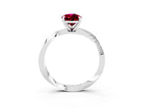 White gold Pear Cut Garnet Engagement Ring with Side Stone Accents and Four-Prong Setting_30
