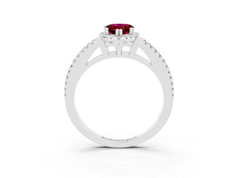 White gold Pear Cut Garnet Halo Split Shank Engagement Ring_15