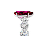 White gold Pear Cut Garnet Prong Setting with Side Stones on a Pave Band_5