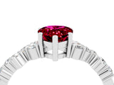 White gold Pear Cut Garnet Scattered Round Accent Ring with Prong Setting_28